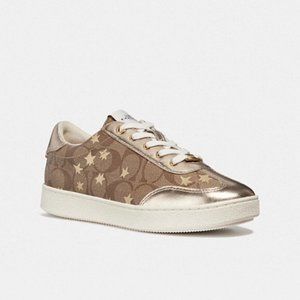 Coach Khaki Gold with Star Print Sneaker